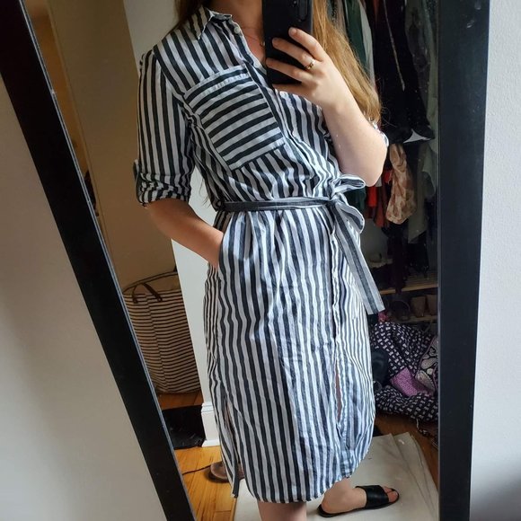 Who What Wear Dresses & Skirts - [Who What Wear] Striped Belted Dress